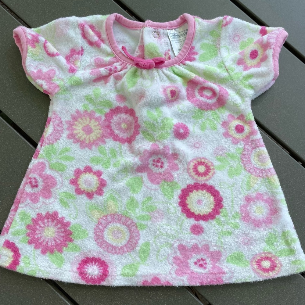 MINIBASIX BABY TERRY SWIM COVER UP SZ 3 MO.